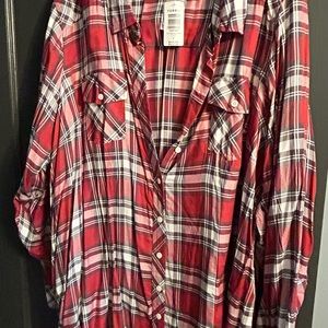 Torrid Red Plaid Shirt - size 5
